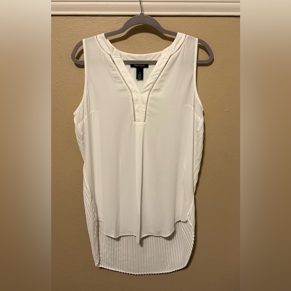White Sleeveless White House Black Market Blouse